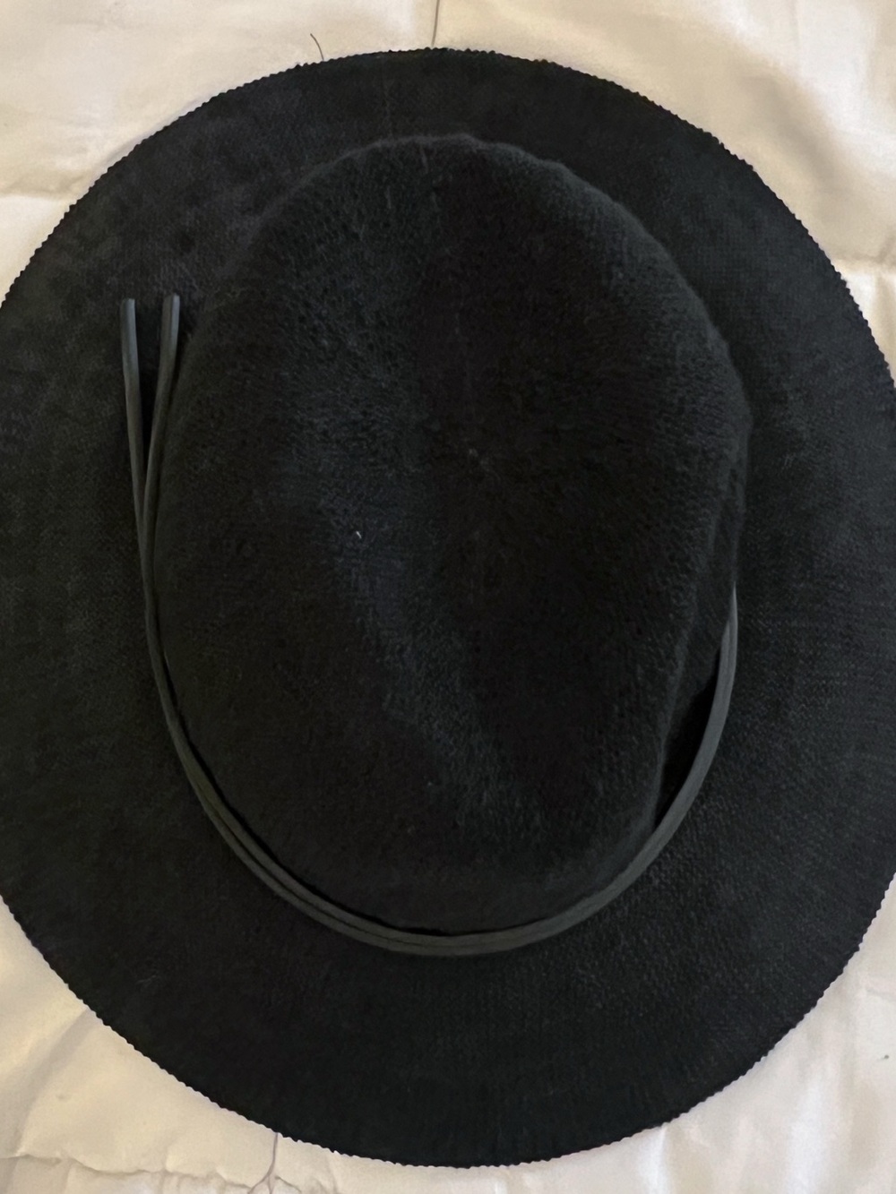 Phase 3 Classic Black Knit Fedora with Band - Picture 5 of 5